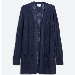 Market & Spruce Cecily Pointelle Duster Cardigan